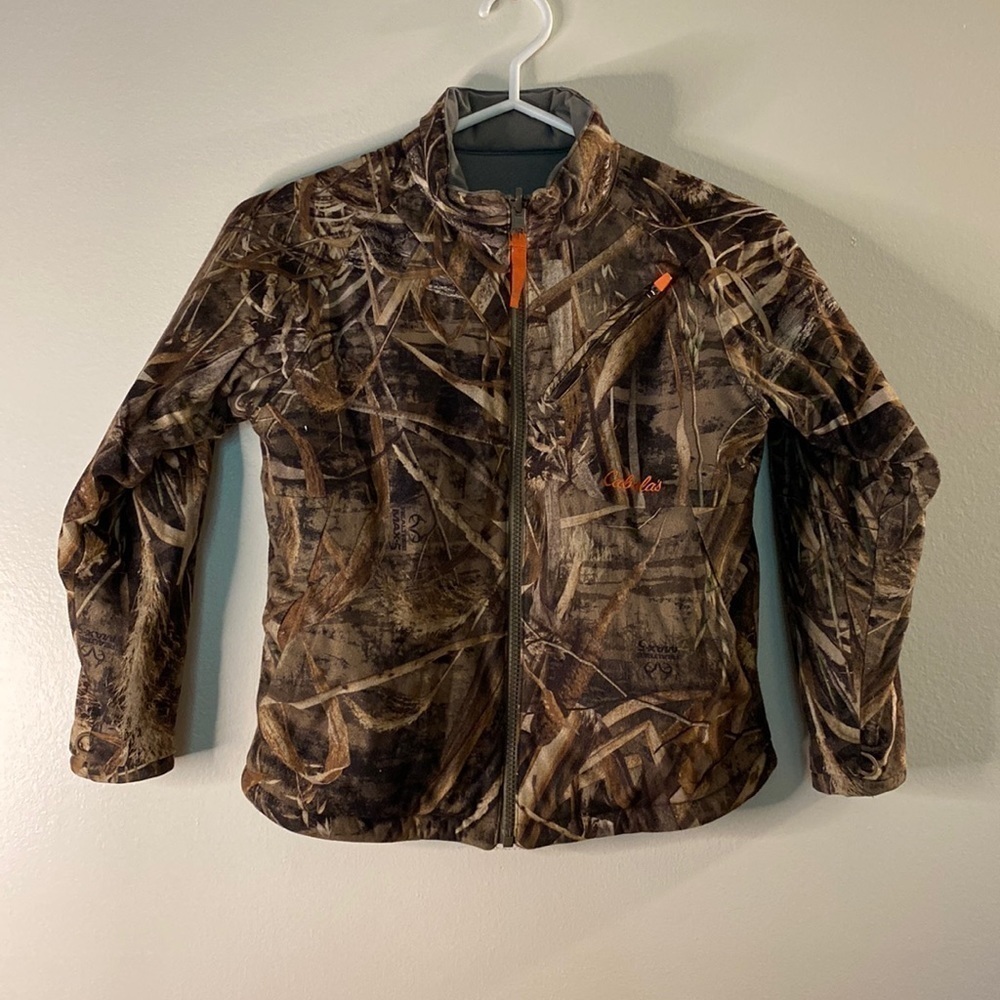Cabela’s Realtree Youth Boy's  Brown Camo Reversible Grey Jacket (Size Small)